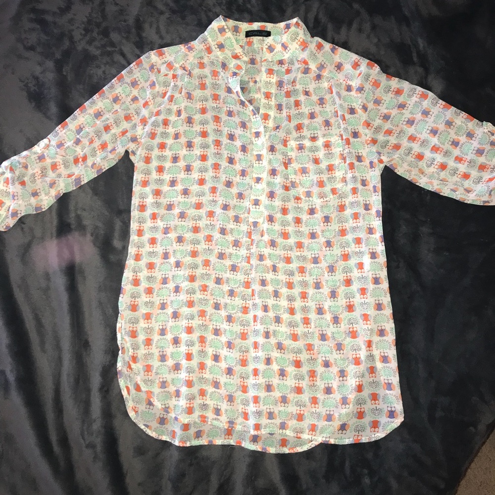 Sheer owl tunic